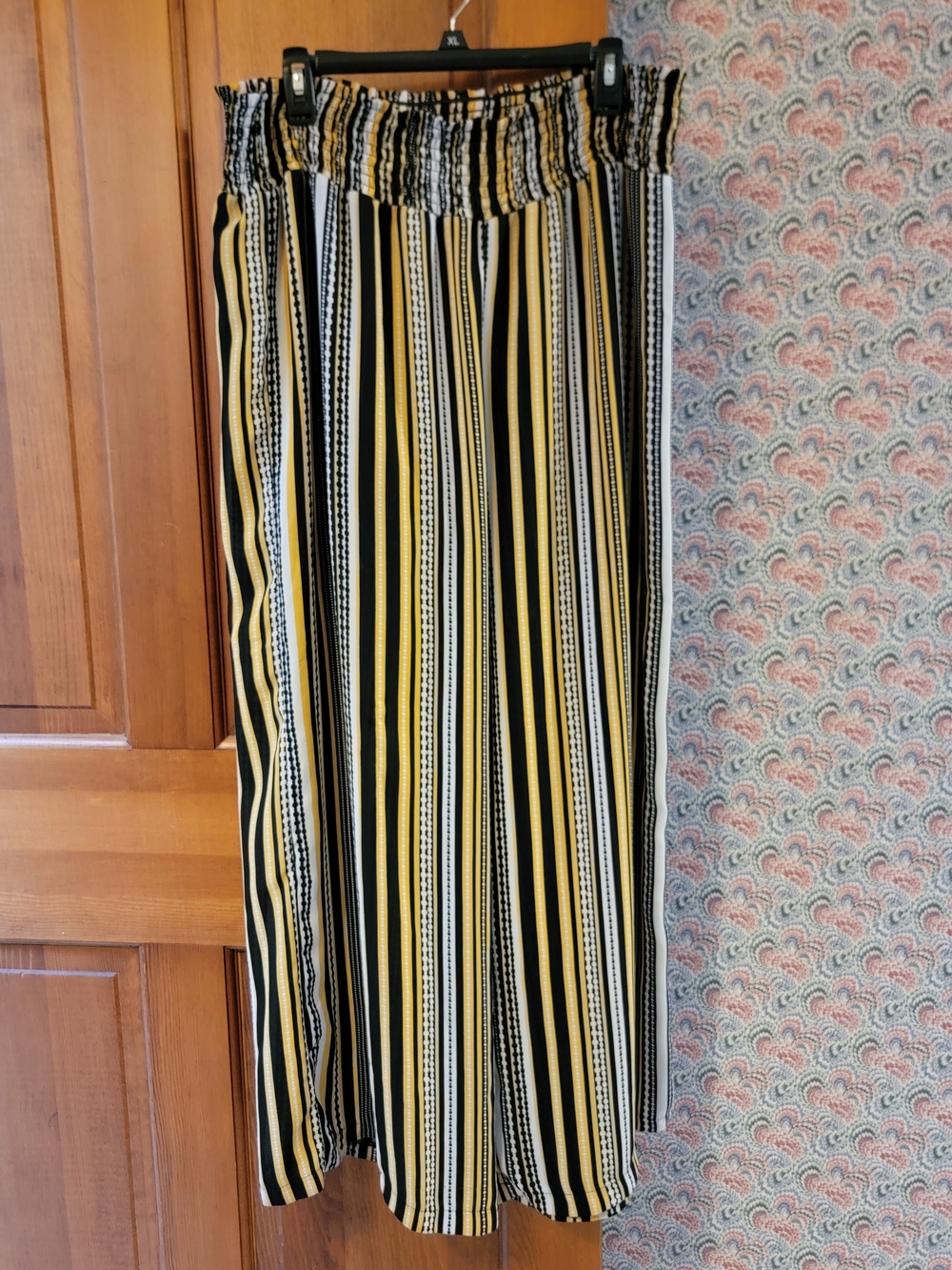 Cato Wide Leg Striped Pants in Black, Yellow, White XL